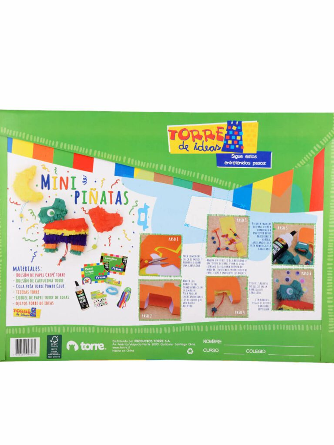 Bolsón - Carpeta Papel Crepe 6 pliegos 6 colores 50 x 100 cm Imagia Torre 3