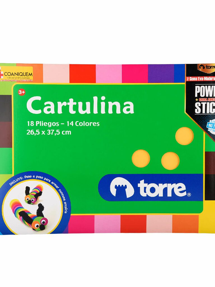 Bolsón - Carpeta Cartulina 18 pliegos 14 colores 26,5 x 37,5 cm Imagia Torre 1