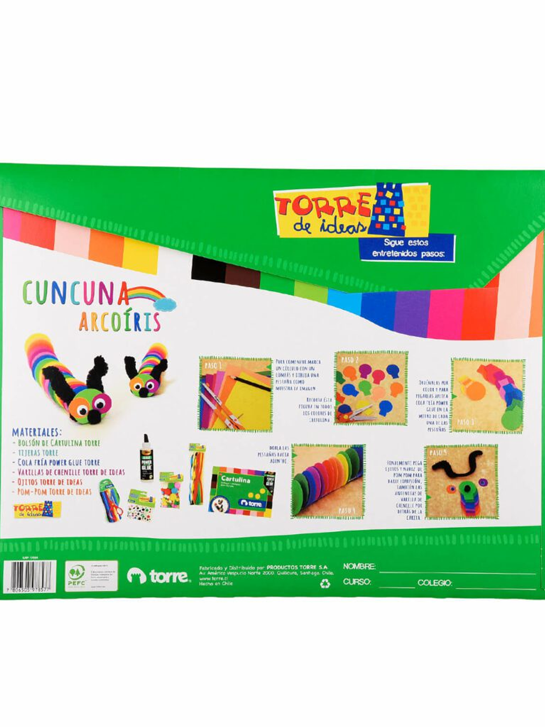 Bolsón - Carpeta Cartulina 18 pliegos 14 colores 26,5 x 37,5 cm Imagia Torre 4