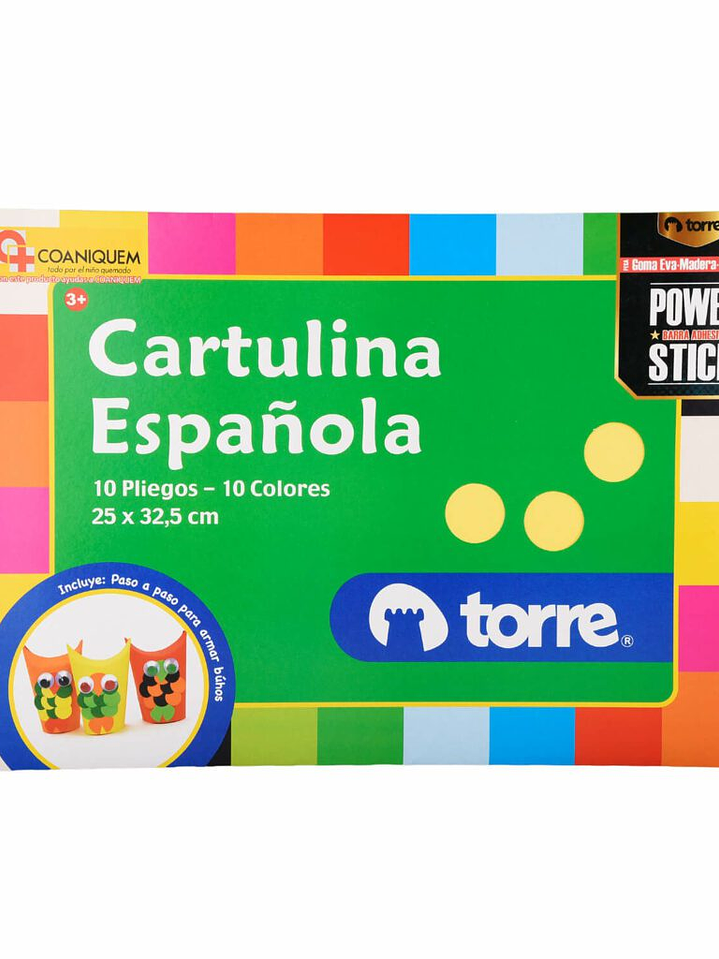 Bolsón - Carpeta Cartulina Española 10 pliegos 10 colores 25 x 32,5 cm Imagia Torre 1