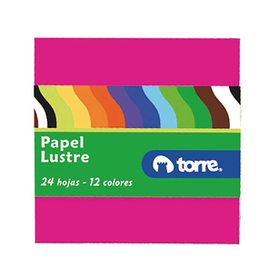 Fajo - Carpeta Papel Lustre 24 hojas 12 colores