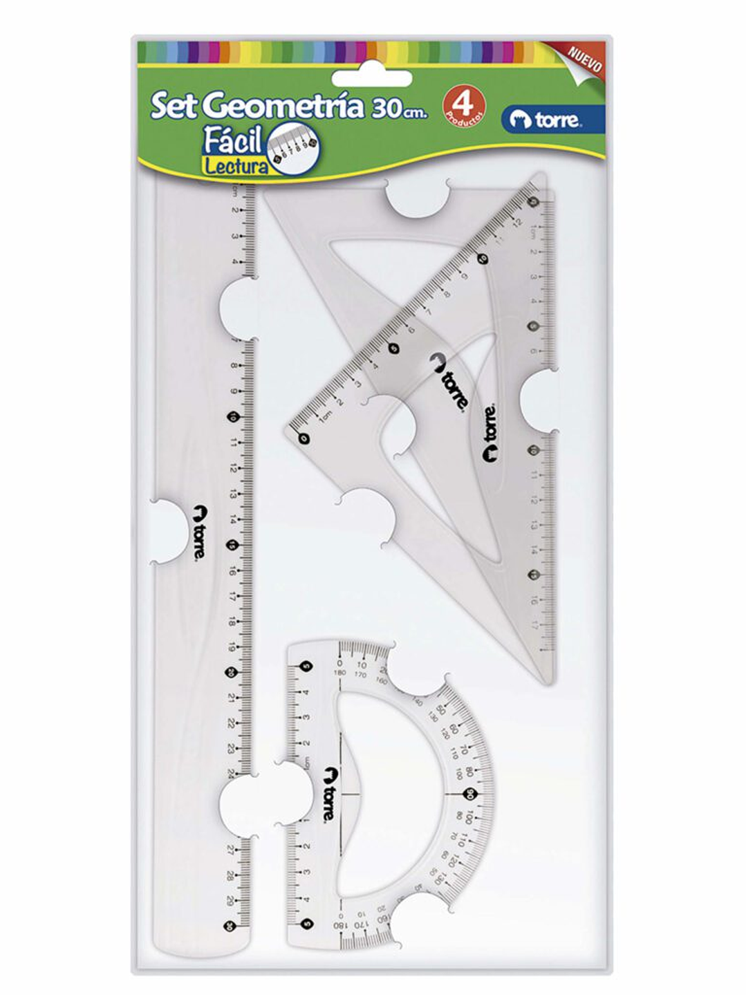 Set de Geometría plástica 4 piezas Torre 1