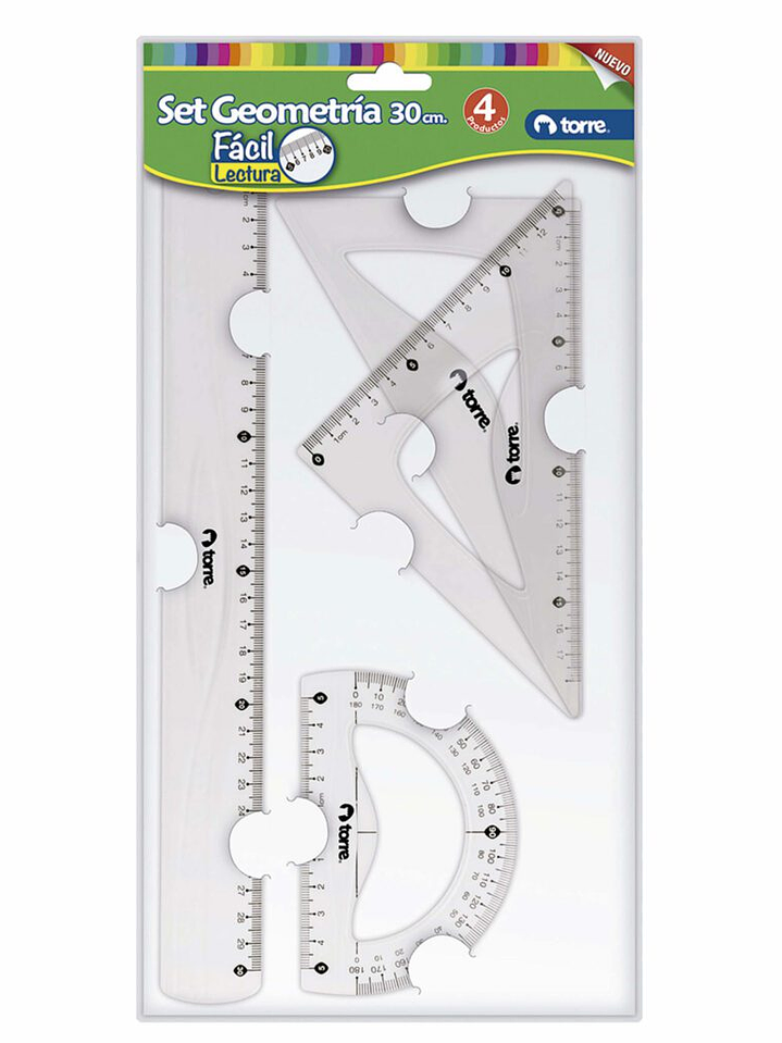 Set de Geometría plástica 4 piezas Torre 1