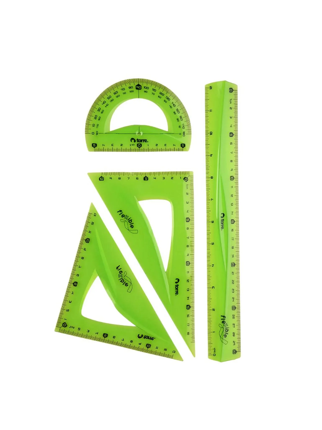 Set de Geometría plástica 30 cm 4 piezas Torre 1