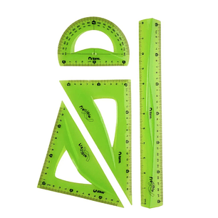 Set de Geometría plástica 30 cm 4 piezas Torre