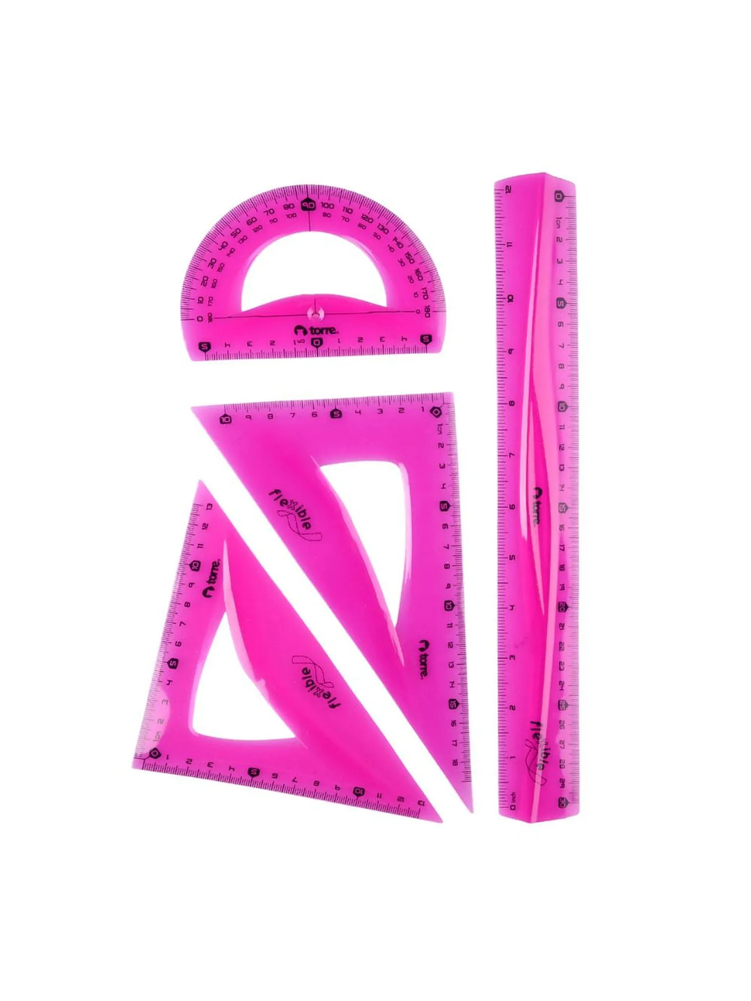 Set de Geometría plástica 30 cm 4 piezas Torre 2