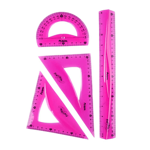 Set de Geometría plástica 30 cm 4 piezas Torre