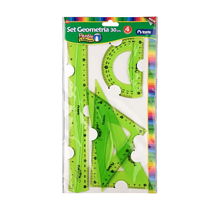 Set de Geometría plástica 30 cm 4 piezas Torre