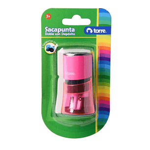 Sacapunta plástico con depósito 2 orificios forma Cilíndrica Torre