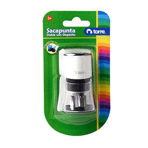 Sacapunta plástico con depósito 2 orificios forma Cilíndrica Torre