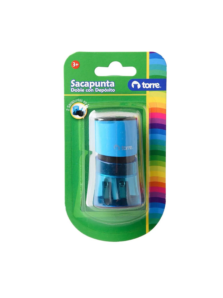 Sacapunta plástico con depósito 2 orificios forma Cilíndrica Torre 4