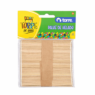 Palos de helado color natural 50 unidades Torre