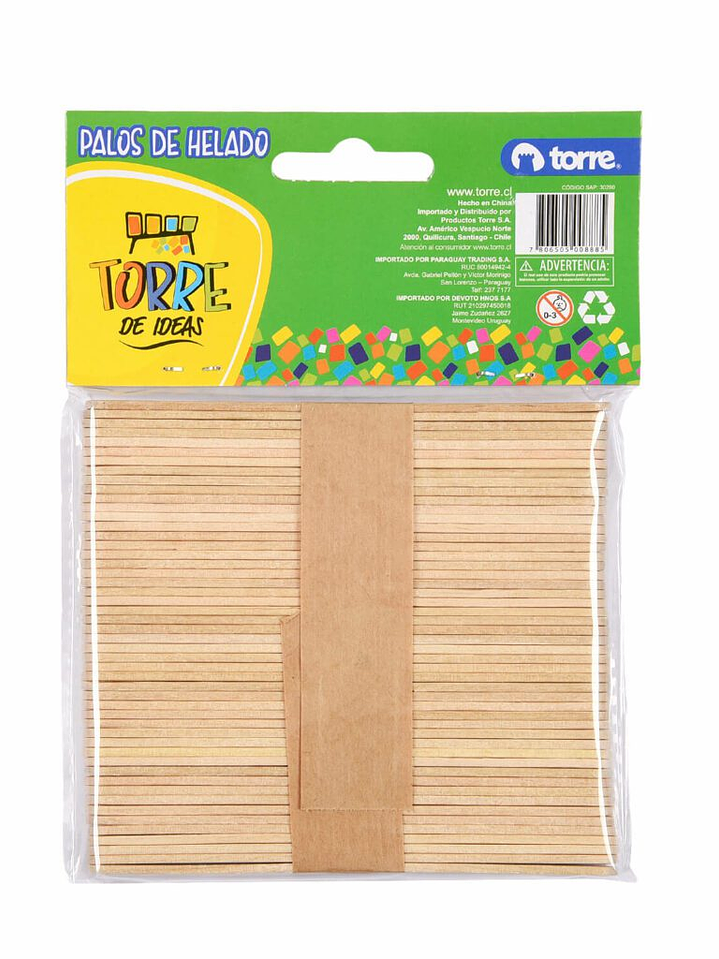 Palos de helado color natural 50 unidades Torre 4