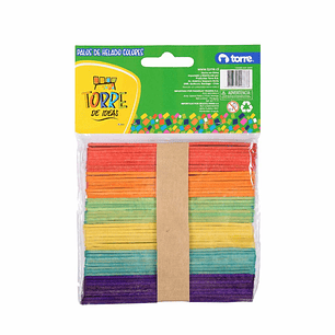 Palos de helado de colores 50 unidades Torre