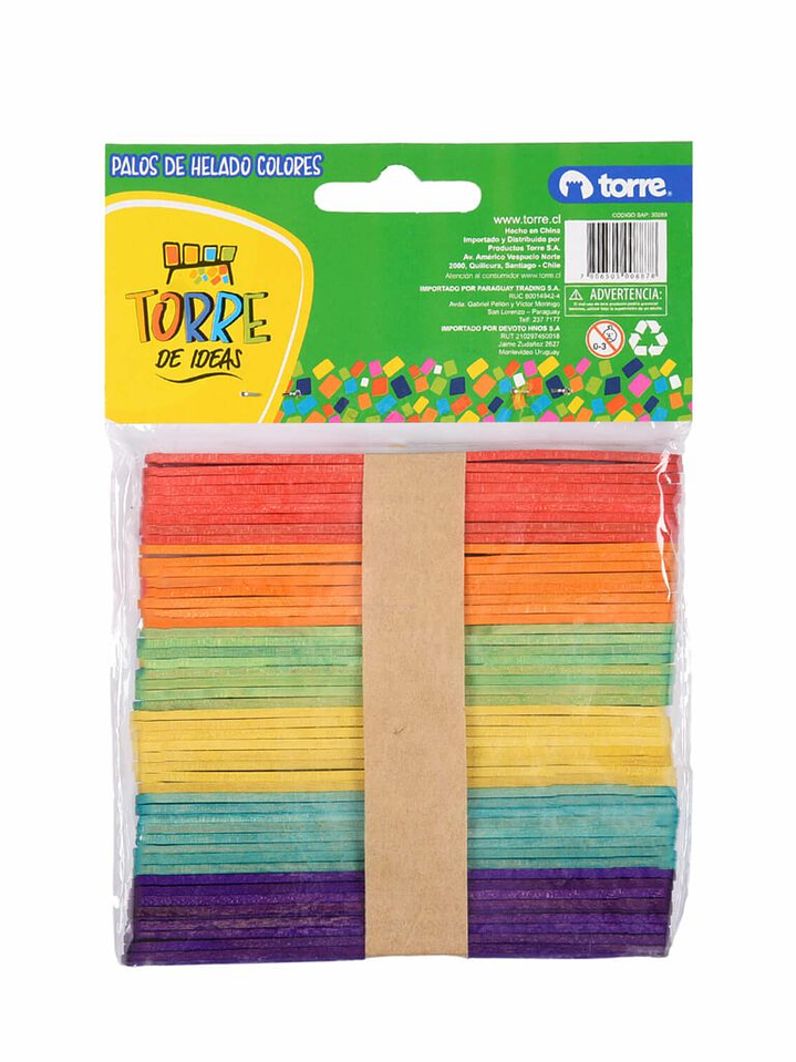 Palos de helado de colores 50 unidades Torre 2