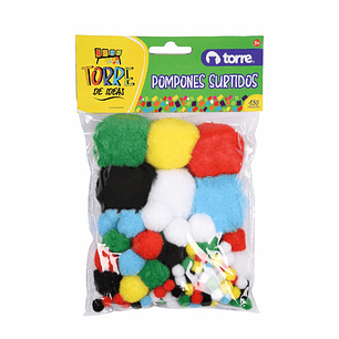 Pom pom tamaños surtidos 130 unidades Torre
