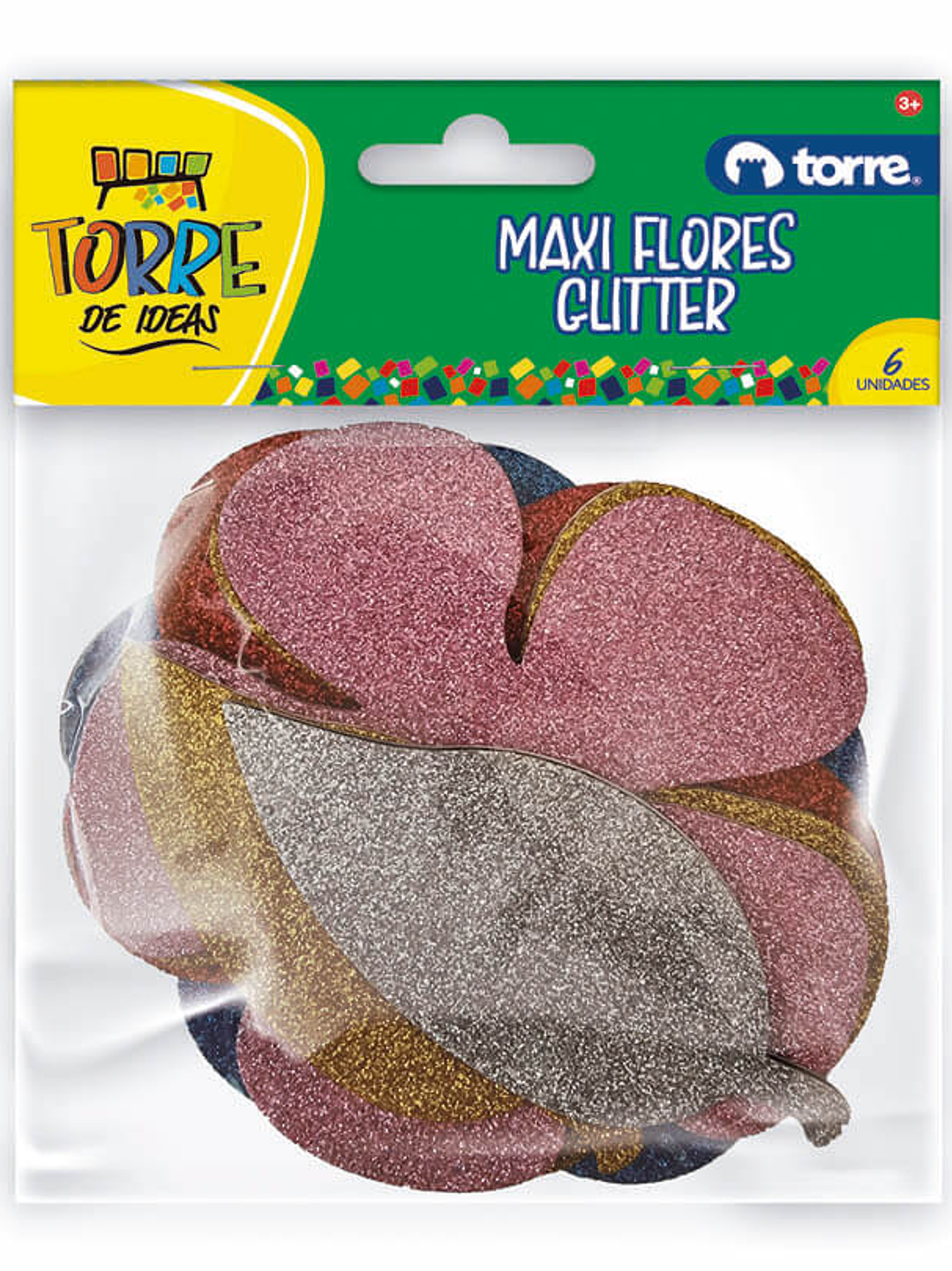 Maxi Flores de Goma Eva Glitter 6 unidades Torre 1