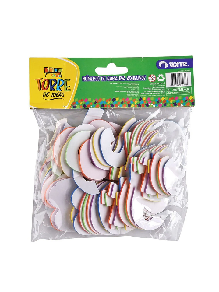 Números de Goma Eva con Adhesivo Torre 3