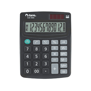 Calculadora de escritorio negra 12 dígitos 38 x 106 x 26,5 mm Torre