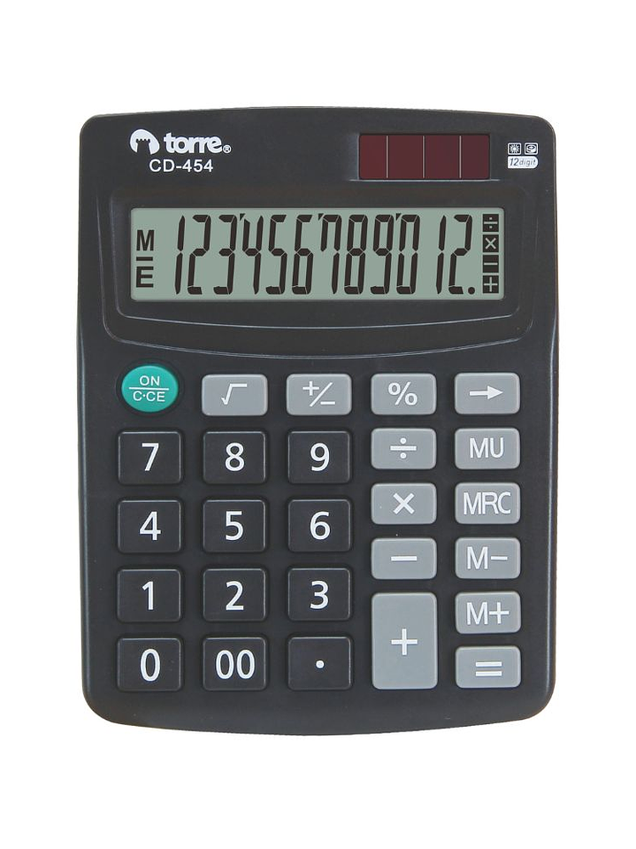 Calculadora de escritorio negra 12 dígitos 38 x 106 x 26,5 mm Torre 2