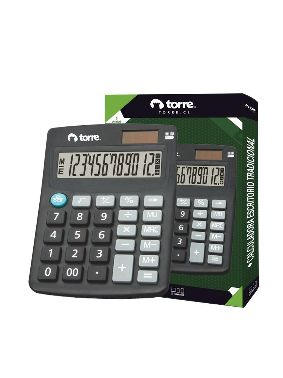 Calculadora de escritorio negra 12 dígitos 38 x 106 x 26,5 mm Torre 5