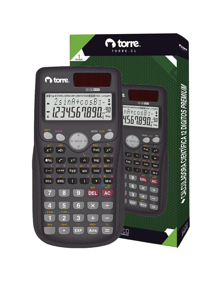 Calculadora Científica Negra 401 funciones 1157 x 85 x 25 mm Torre 7