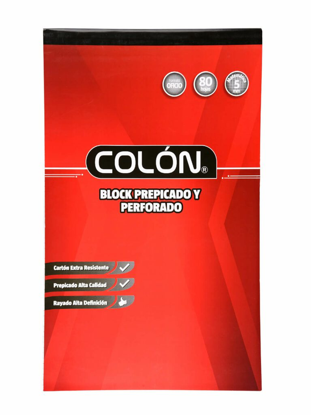 Block Oficio Matemática 5mm 80 hojas prepicado perforado Colon 3