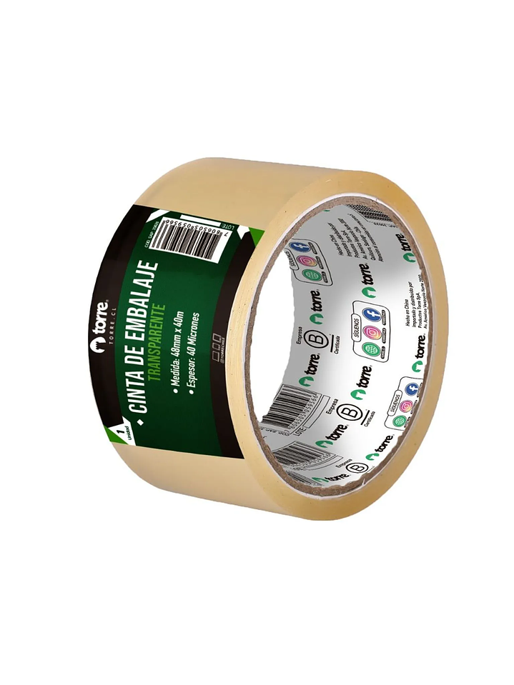 Cinta de embalaje transparente espesor 42 micrones 48 mm x 40 mt Torre 5