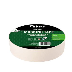 Cinta Masking Tape color crema 24 mm x 40 mt Torre