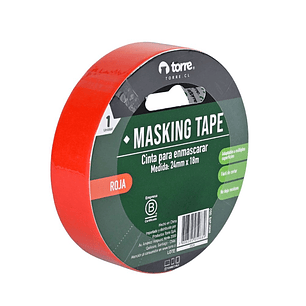 Cinta Masking Tape color roja 24 mm x 28 mt Torre