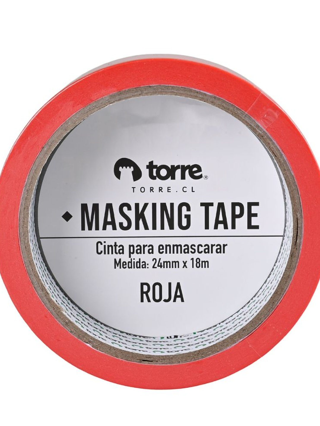 Cinta Masking Tape color roja 24 mm x 28 mt Torre 4
