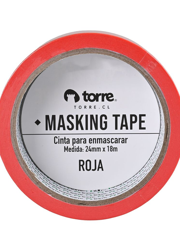 Cinta Masking Tape color roja 24 mm x 28 mt Torre 4