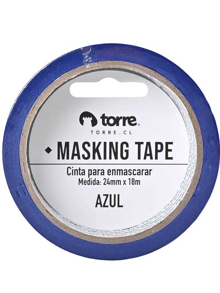 Cinta Masking Tape color azul 24 mm x 28 mt Torre 4