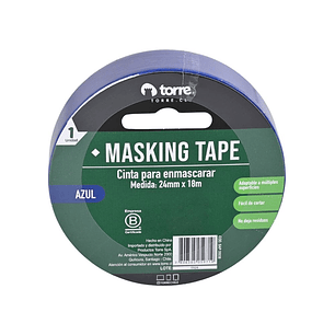 Cinta Masking Tape color azul 24 mm x 28 mt Torre