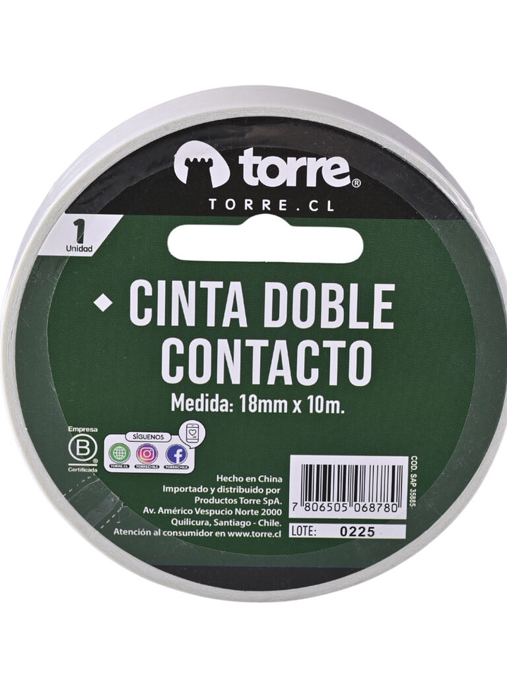Cinta Doble Contacto 18Mmx10M Torre 1