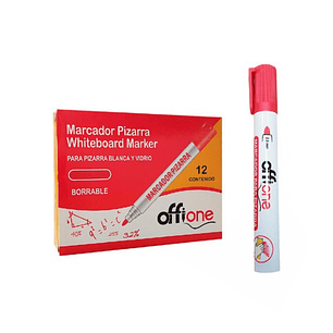 Plumón Marcador Pizarra Rojo Offione Punta Redonda 2.8 mm