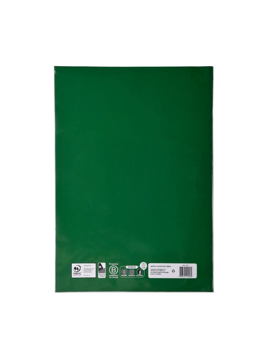 Carpeta Archivador Plastificado Verde Torre 3