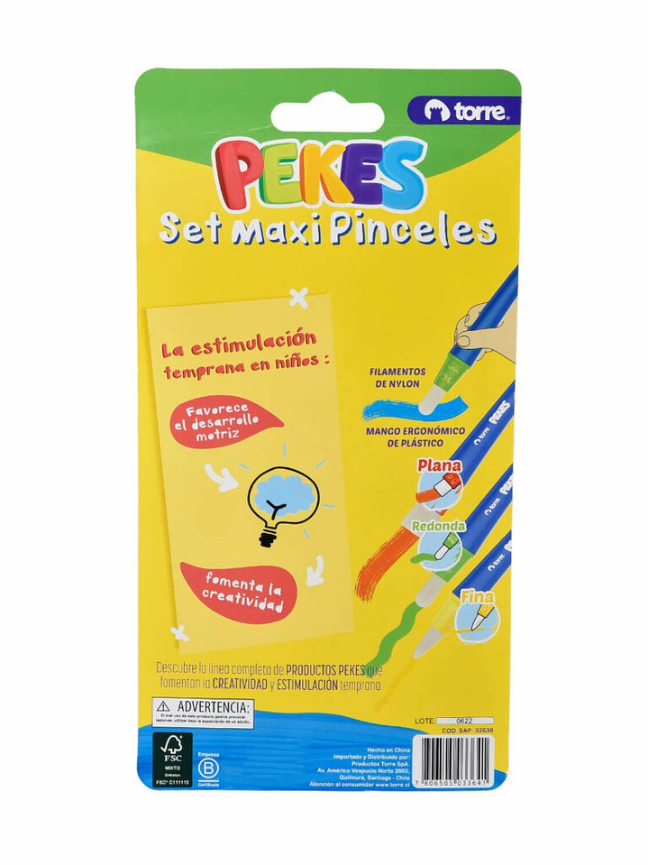 Set Maxi Pinceles 3 Unid Pekes Torre 3