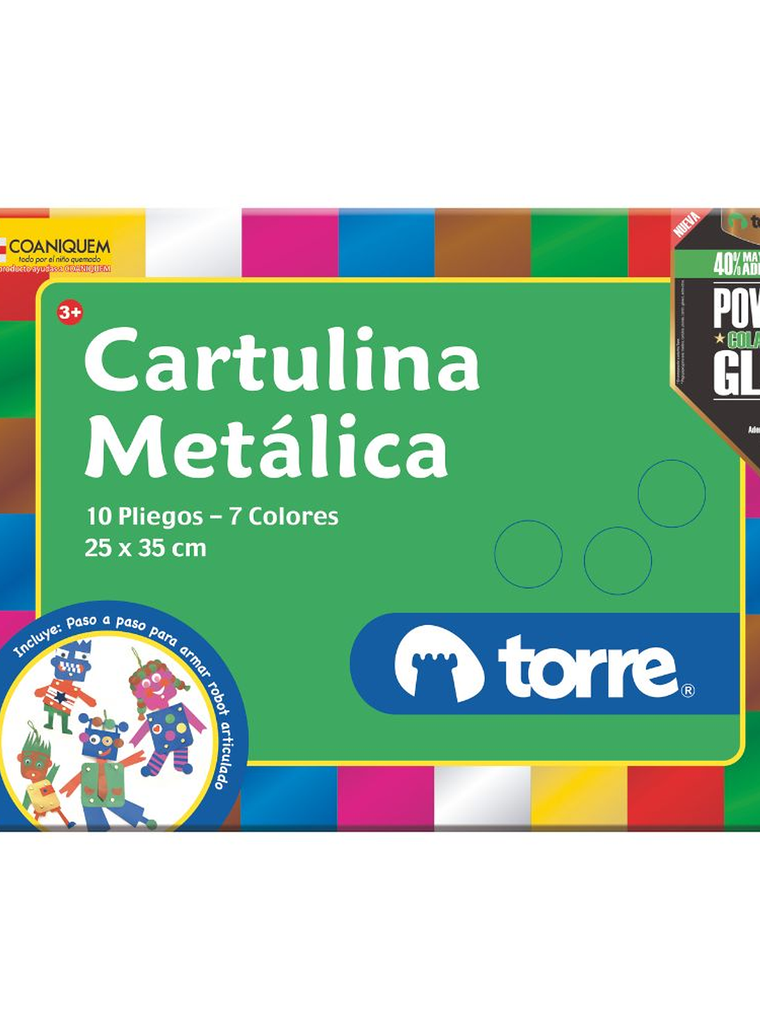 Bolsón Cartulina Metálica 10 Pliegos - 7 Colores 1