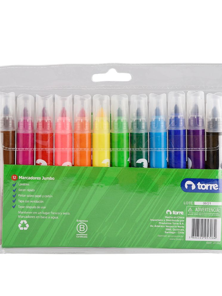 Plumones Dibujo Jumbo 12 Colores 4