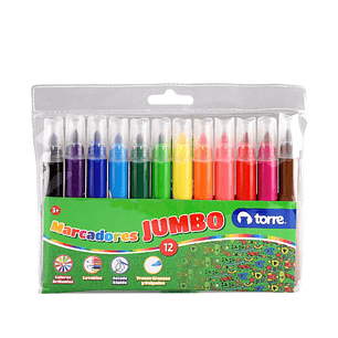 Plumones Dibujo Jumbo 12 Colores