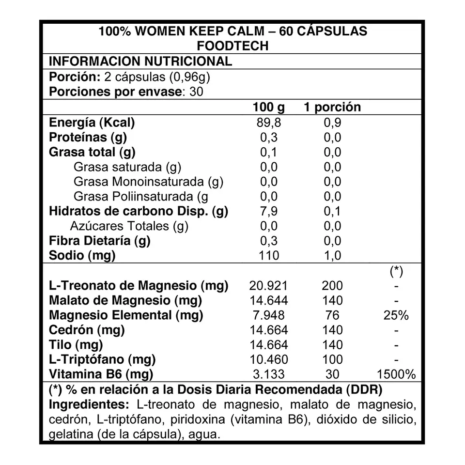 Cedrón y Tilo - 100% Women Keep Calm 60 Cápsulas 2