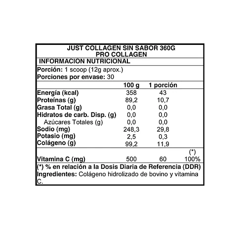 Colágeno Hidrolizado - Just Collagen 360g
