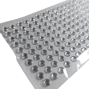 Cristal Adhesivo Plateado 8mm