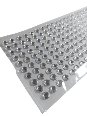 Cristal Adhesivo Plateado 8mm