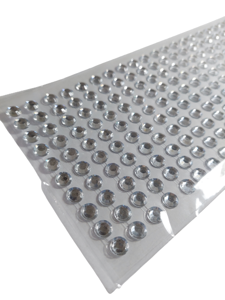 Cristal Adhesivo Plateado 8mm 2