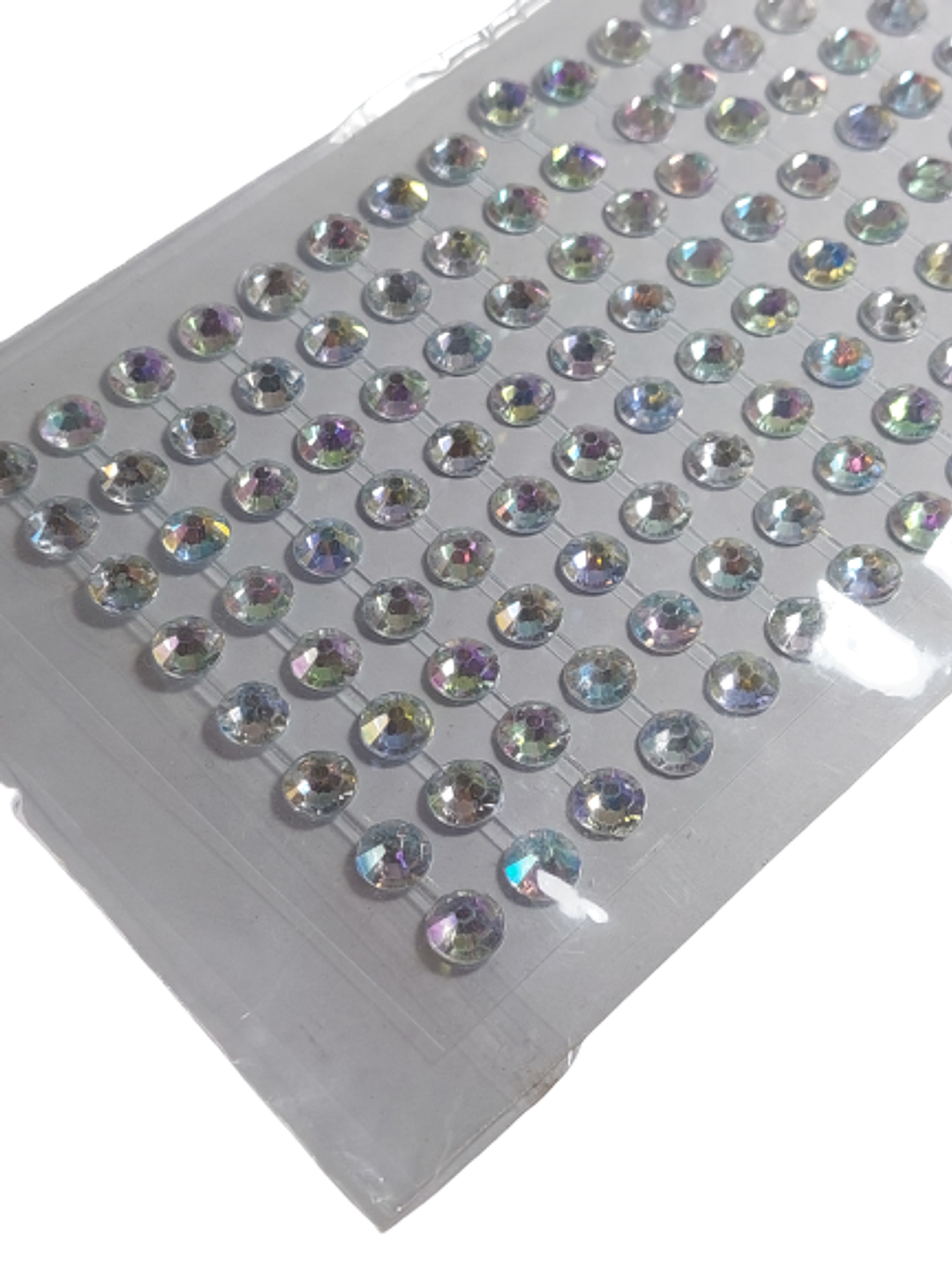 Cristal Adhesivo Plateado Holográfico 8mm 2