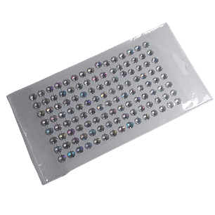 Cristal Adhesivo Plateado Holográfico 8mm