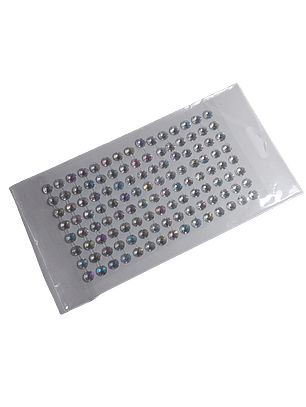 Cristal Adhesivo Plateado Holográfico 8mm