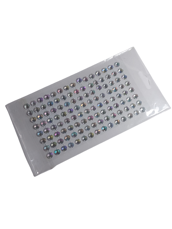 Cristal Adhesivo Plateado Holográfico 8mm 1